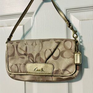 Coach Gold and Tan Women's Bag